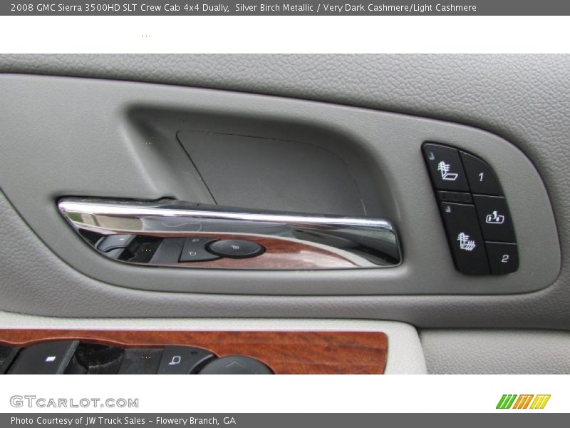 Silver Birch Metallic / Very Dark Cashmere/Light Cashmere 2008 GMC Sierra 3500HD SLT Crew Cab 4x4 Dually