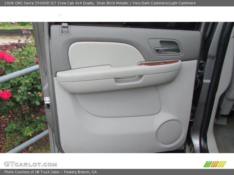 Silver Birch Metallic / Very Dark Cashmere/Light Cashmere 2008 GMC Sierra 3500HD SLT Crew Cab 4x4 Dually