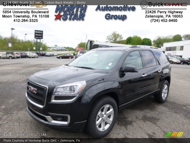 Carbon Black Metallic / Ebony 2014 GMC Acadia SLE AWD