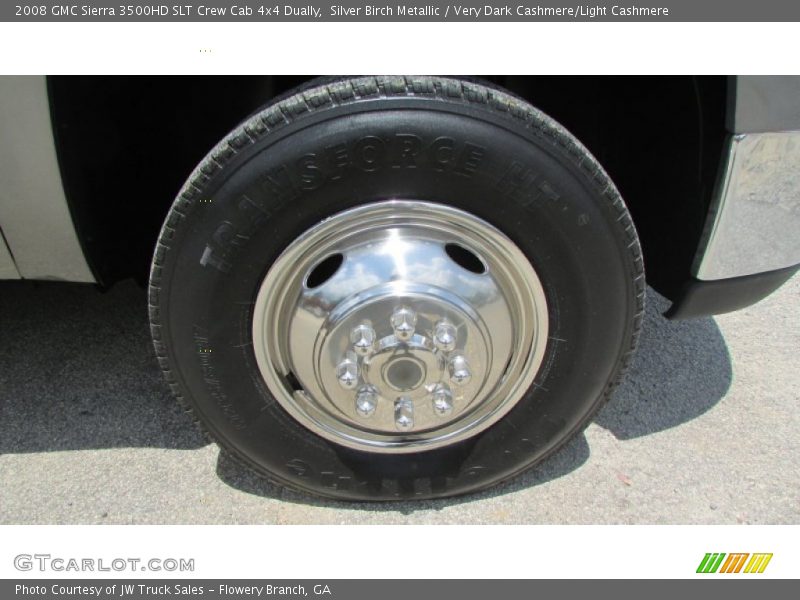 Silver Birch Metallic / Very Dark Cashmere/Light Cashmere 2008 GMC Sierra 3500HD SLT Crew Cab 4x4 Dually