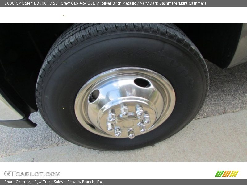 Silver Birch Metallic / Very Dark Cashmere/Light Cashmere 2008 GMC Sierra 3500HD SLT Crew Cab 4x4 Dually