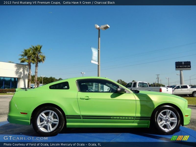 Gotta Have It Green / Charcoal Black 2013 Ford Mustang V6 Premium Coupe