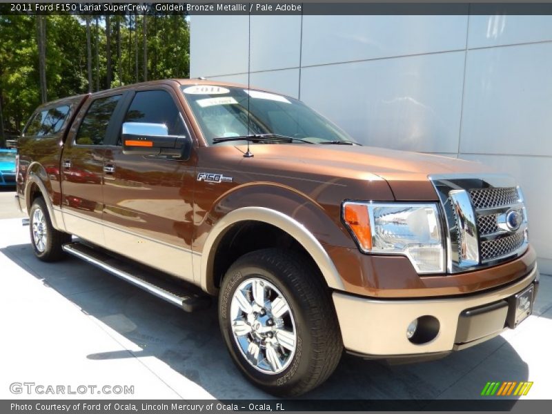 Golden Bronze Metallic / Pale Adobe 2011 Ford F150 Lariat SuperCrew