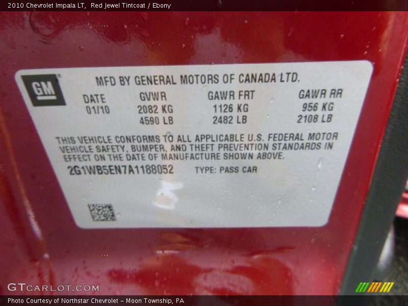 Red Jewel Tintcoat / Ebony 2010 Chevrolet Impala LT