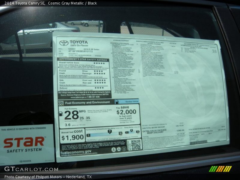 Cosmic Gray Metallic / Black 2014 Toyota Camry SE