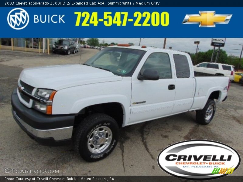 Summit White / Medium Gray 2003 Chevrolet Silverado 2500HD LS Extended Cab 4x4