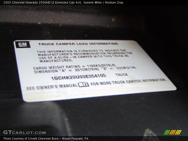 Summit White / Medium Gray 2003 Chevrolet Silverado 2500HD LS Extended Cab 4x4