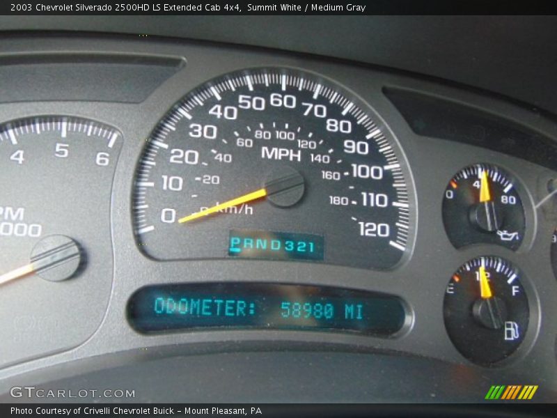 Summit White / Medium Gray 2003 Chevrolet Silverado 2500HD LS Extended Cab 4x4