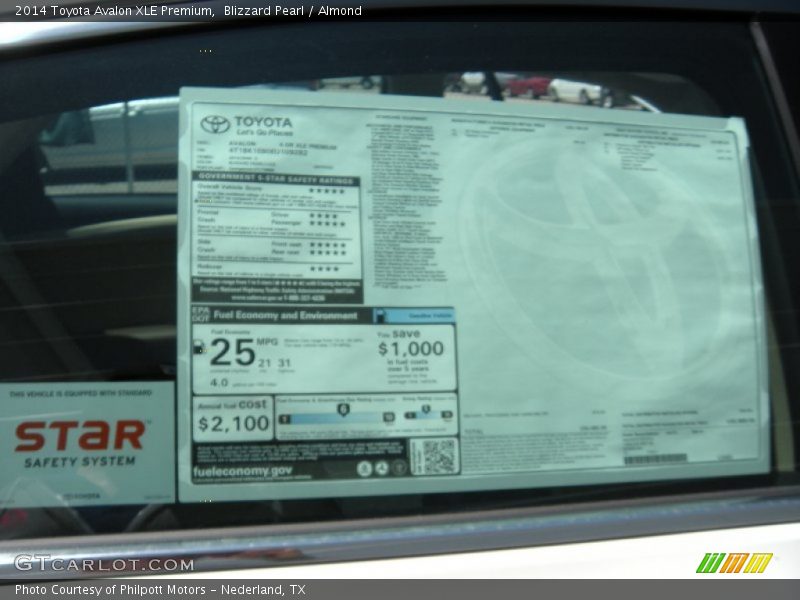 Blizzard Pearl / Almond 2014 Toyota Avalon XLE Premium