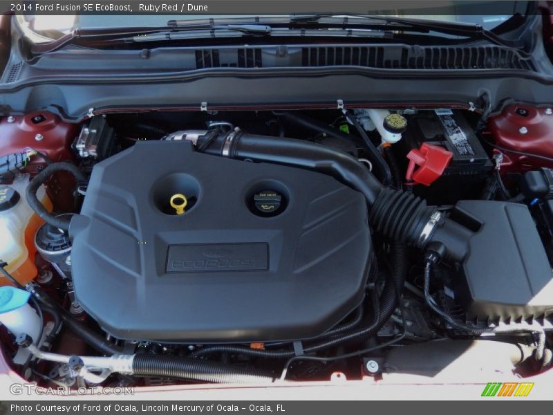 Ruby Red / Dune 2014 Ford Fusion SE EcoBoost