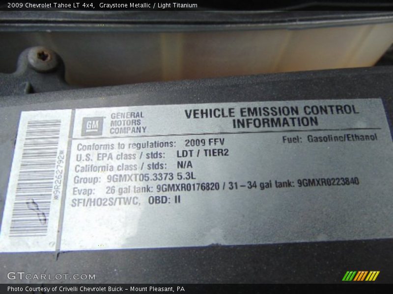 Graystone Metallic / Light Titanium 2009 Chevrolet Tahoe LT 4x4