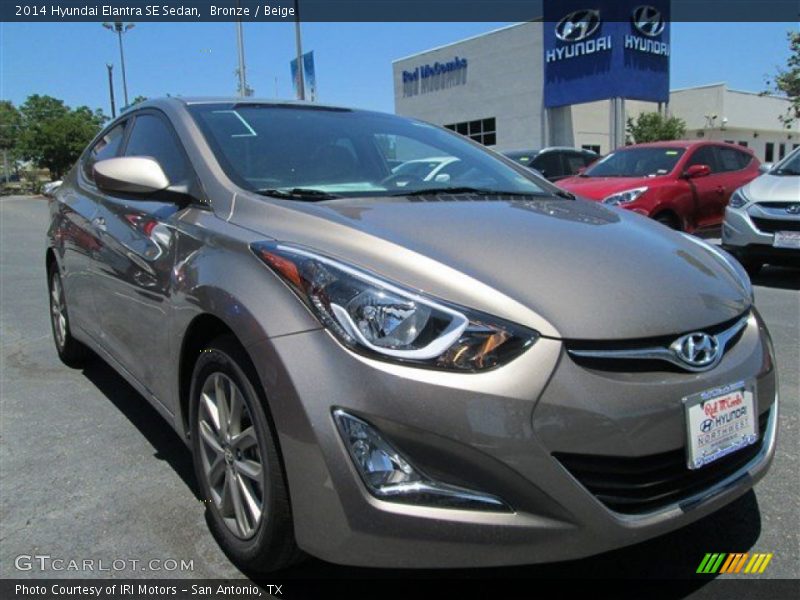 Bronze / Beige 2014 Hyundai Elantra SE Sedan