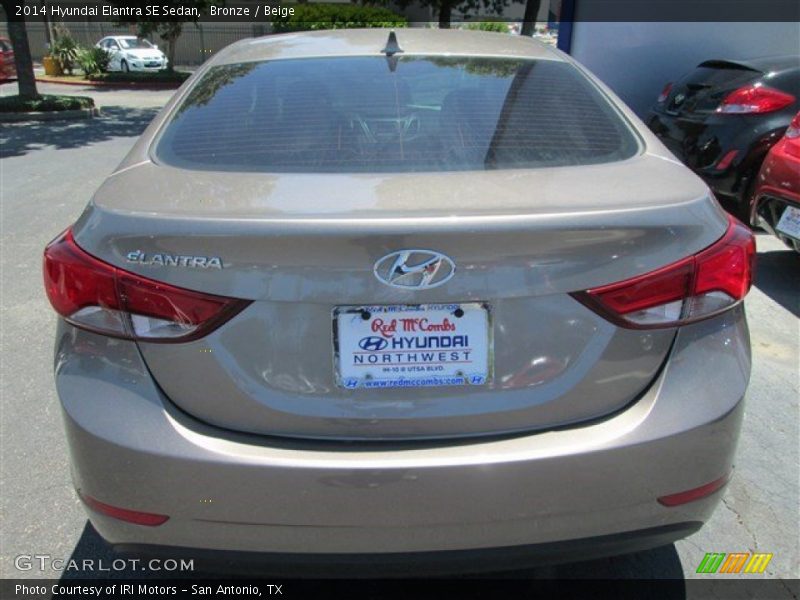 Bronze / Beige 2014 Hyundai Elantra SE Sedan