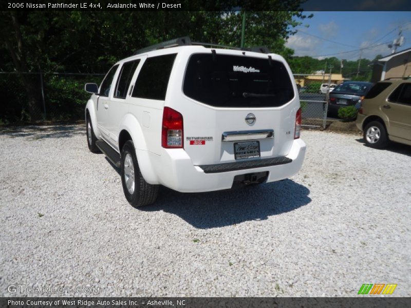 Avalanche White / Desert 2006 Nissan Pathfinder LE 4x4
