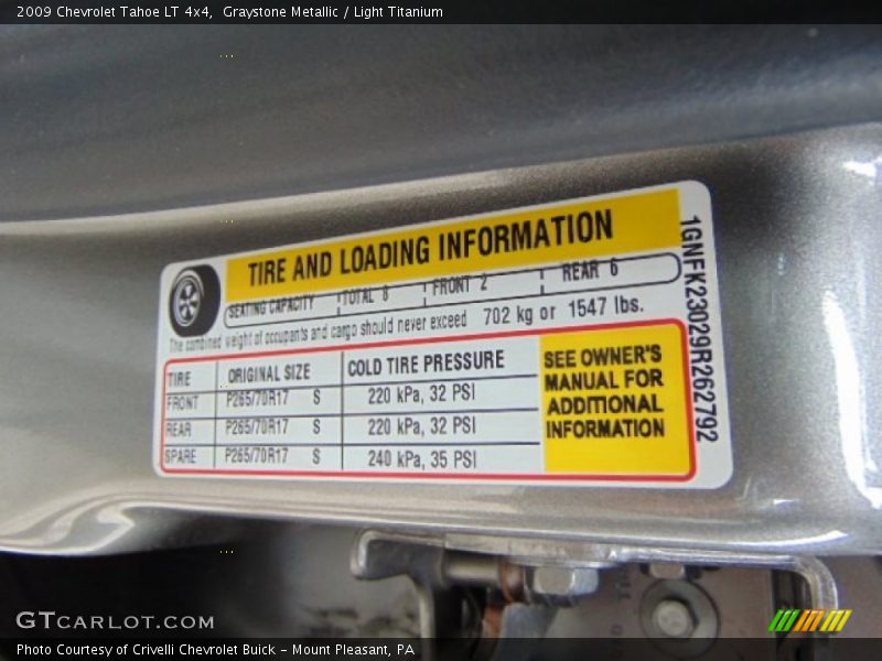 Graystone Metallic / Light Titanium 2009 Chevrolet Tahoe LT 4x4