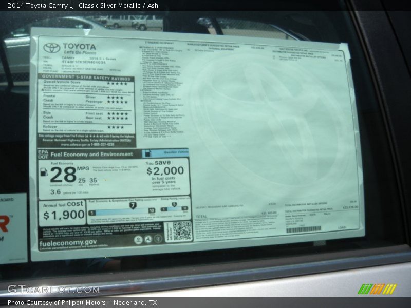 Classic Silver Metallic / Ash 2014 Toyota Camry L