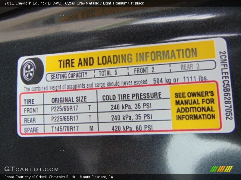 Cyber Gray Metallic / Light Titanium/Jet Black 2011 Chevrolet Equinox LT AWD