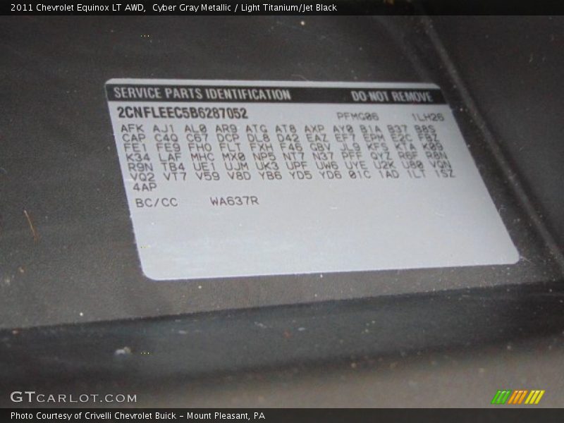 Cyber Gray Metallic / Light Titanium/Jet Black 2011 Chevrolet Equinox LT AWD