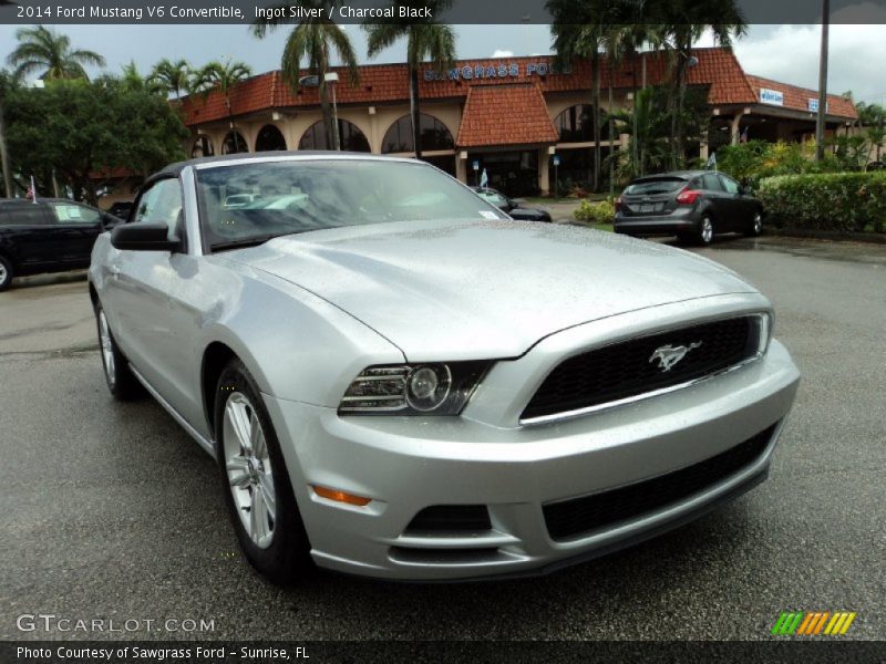 Ingot Silver / Charcoal Black 2014 Ford Mustang V6 Convertible