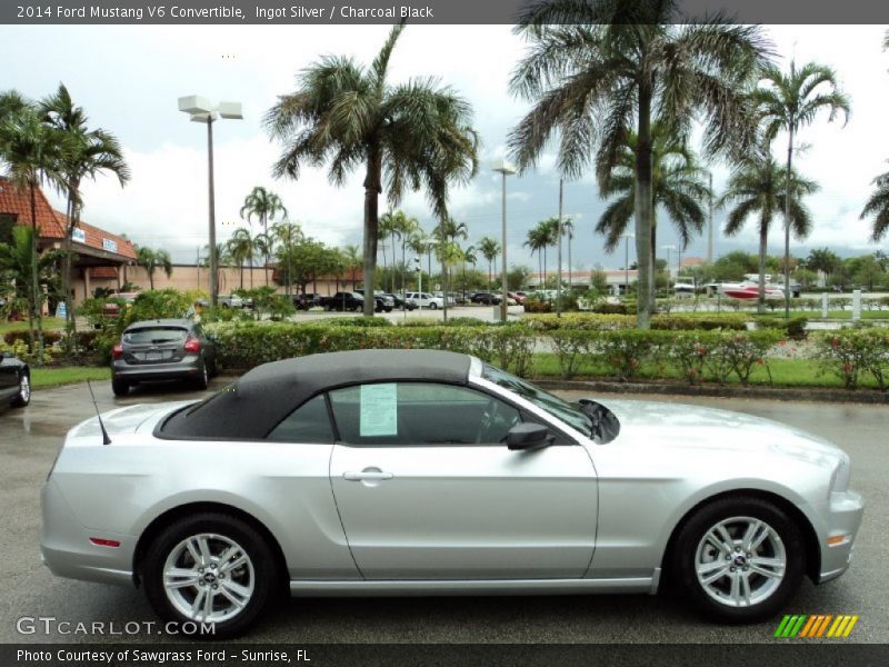 Ingot Silver / Charcoal Black 2014 Ford Mustang V6 Convertible