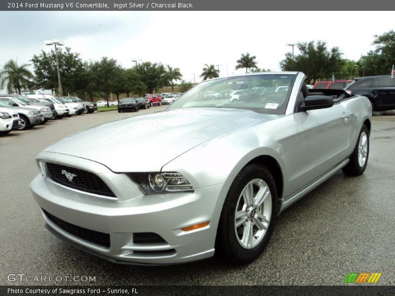 Ingot Silver / Charcoal Black 2014 Ford Mustang V6 Convertible