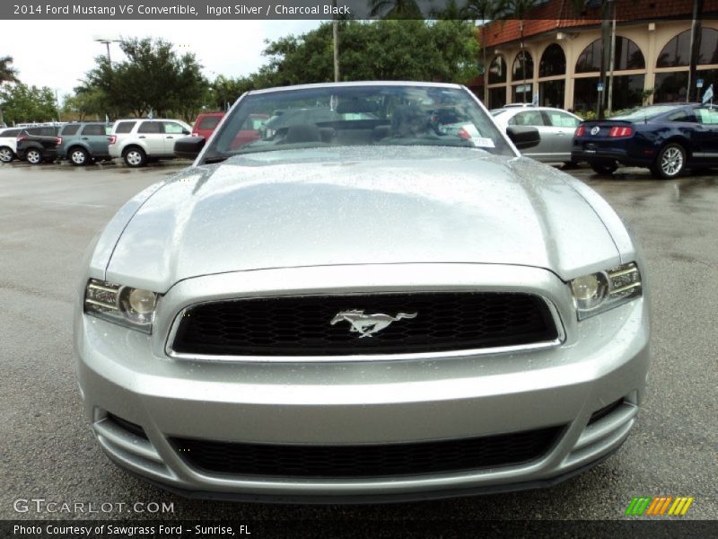 Ingot Silver / Charcoal Black 2014 Ford Mustang V6 Convertible