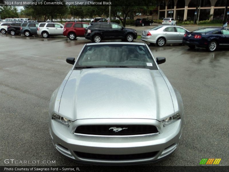 Ingot Silver / Charcoal Black 2014 Ford Mustang V6 Convertible