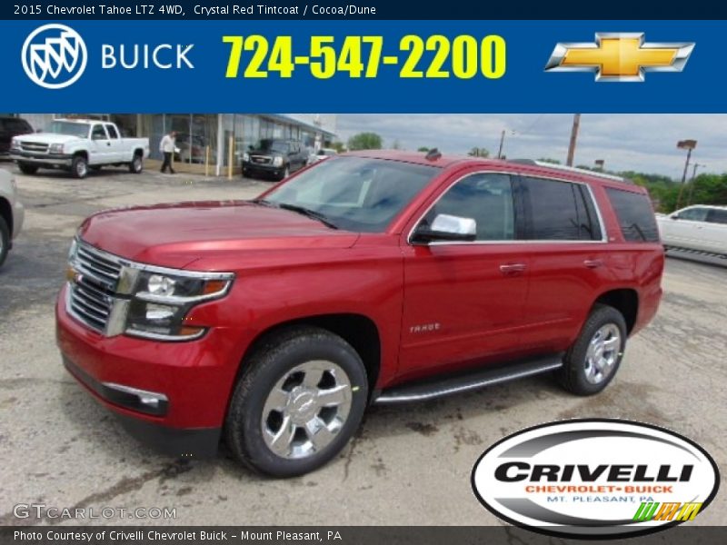 Crystal Red Tintcoat / Cocoa/Dune 2015 Chevrolet Tahoe LTZ 4WD