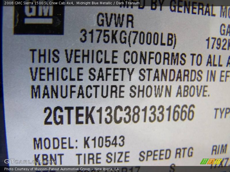 Midnight Blue Metallic / Dark Titanium 2008 GMC Sierra 1500 SL Crew Cab 4x4