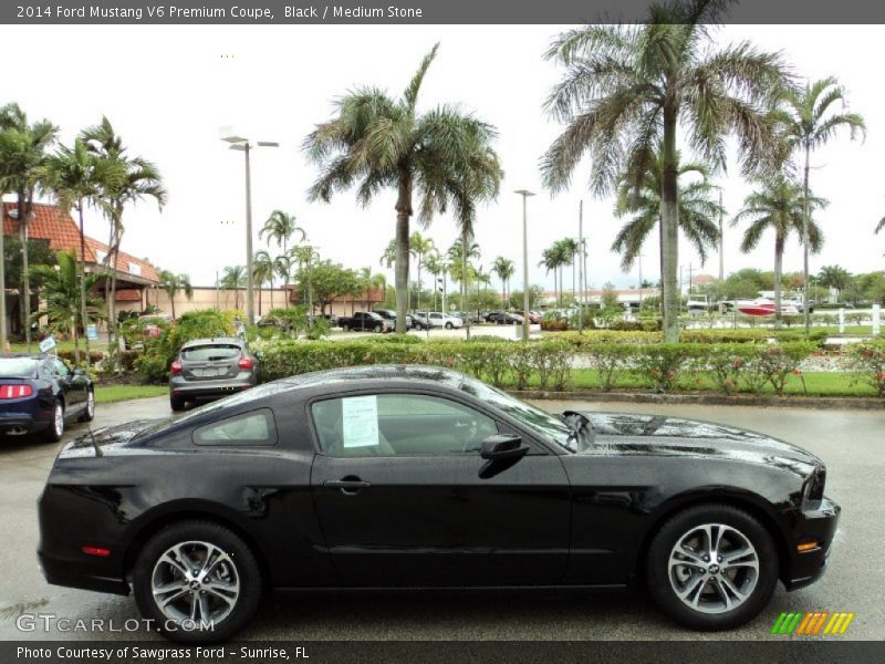 Black / Medium Stone 2014 Ford Mustang V6 Premium Coupe
