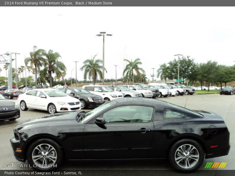 Black / Medium Stone 2014 Ford Mustang V6 Premium Coupe