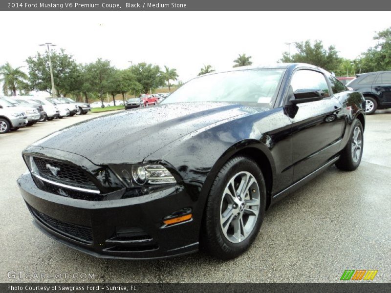 Black / Medium Stone 2014 Ford Mustang V6 Premium Coupe