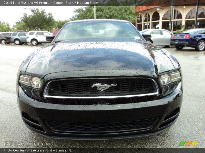 Black / Medium Stone 2014 Ford Mustang V6 Premium Coupe