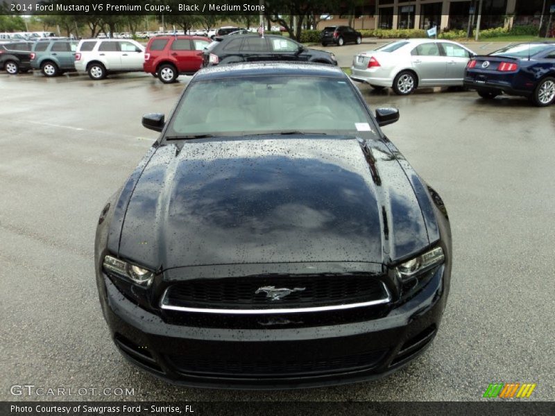 Black / Medium Stone 2014 Ford Mustang V6 Premium Coupe