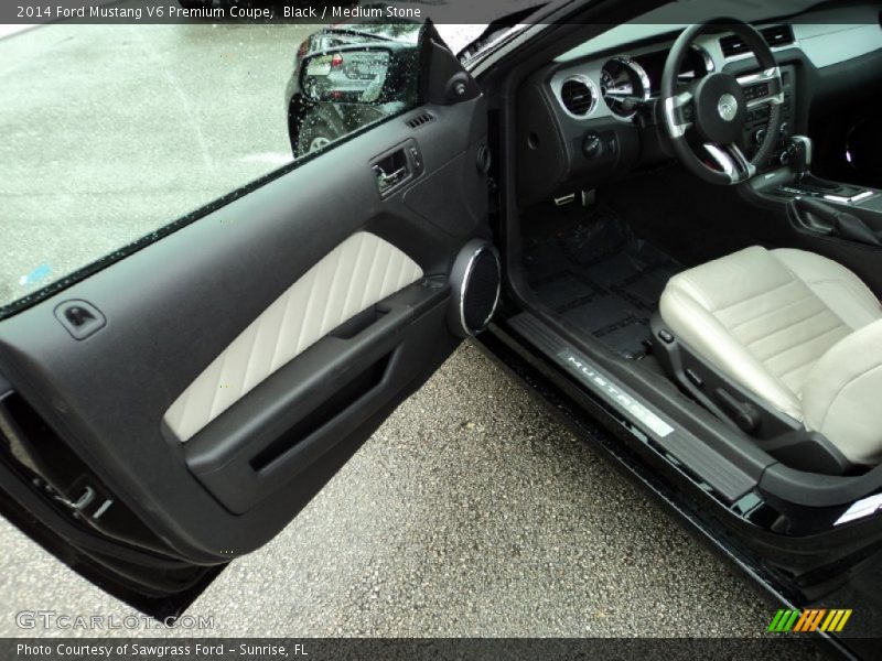 Black / Medium Stone 2014 Ford Mustang V6 Premium Coupe