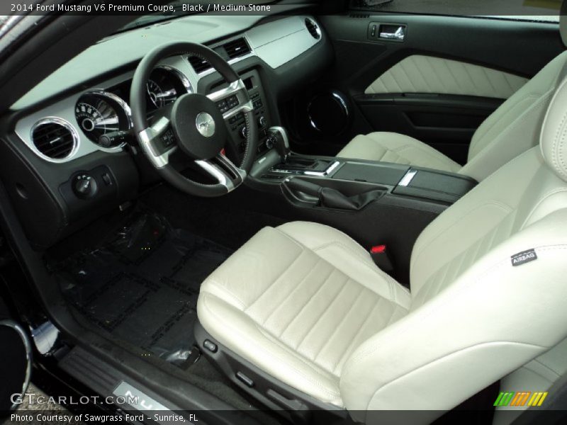 Black / Medium Stone 2014 Ford Mustang V6 Premium Coupe