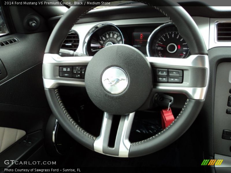 Black / Medium Stone 2014 Ford Mustang V6 Premium Coupe
