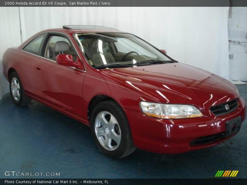 San Marino Red / Ivory 2000 Honda Accord EX V6 Coupe