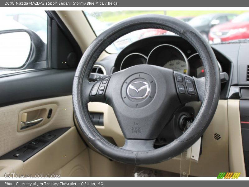 Stormy Blue Mica / Beige 2008 Mazda MAZDA3 i Sport Sedan