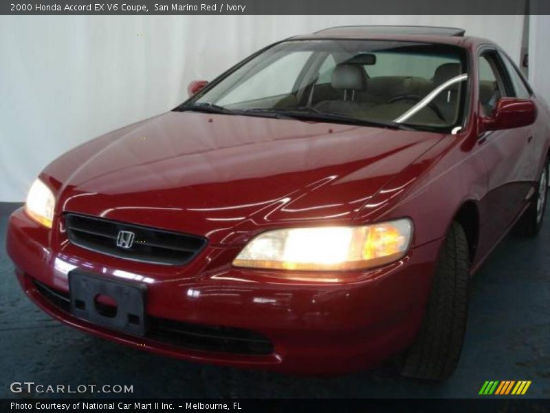 San Marino Red / Ivory 2000 Honda Accord EX V6 Coupe