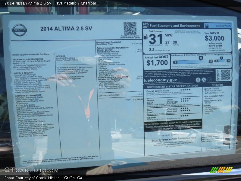 Java Metallic / Charcoal 2014 Nissan Altima 2.5 SV