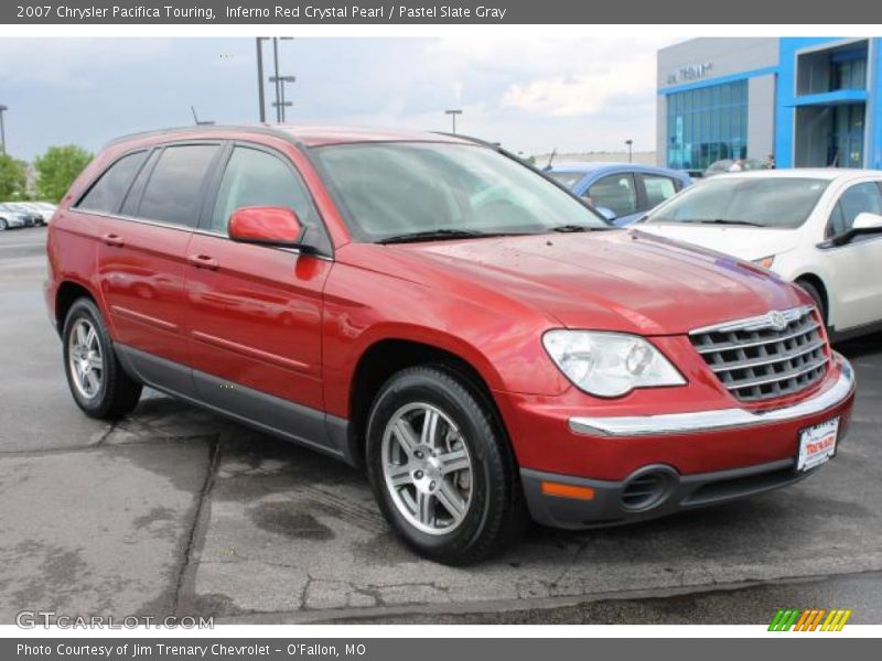 Inferno Red Crystal Pearl / Pastel Slate Gray 2007 Chrysler Pacifica Touring