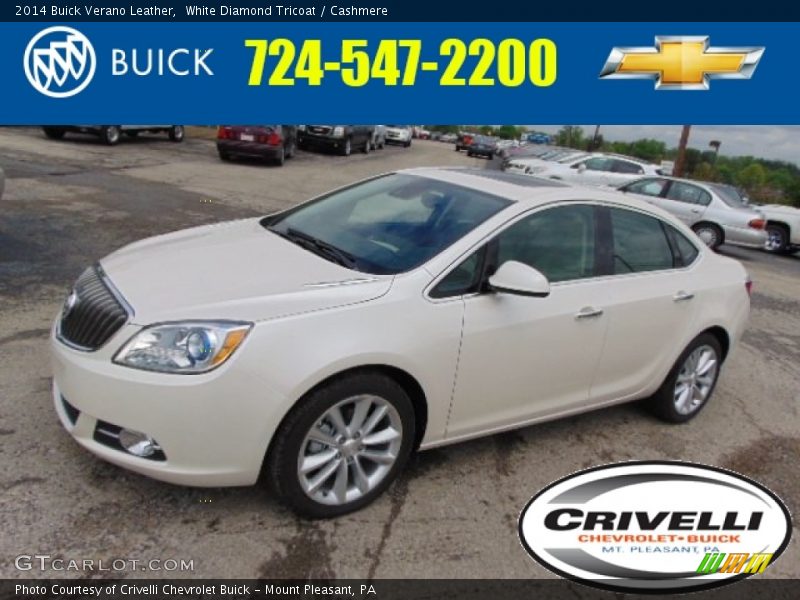 White Diamond Tricoat / Cashmere 2014 Buick Verano Leather