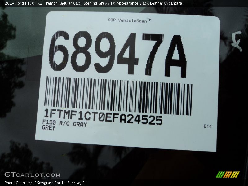Sterling Grey / FX Appearance Black Leather/Alcantara 2014 Ford F150 FX2 Tremor Regular Cab
