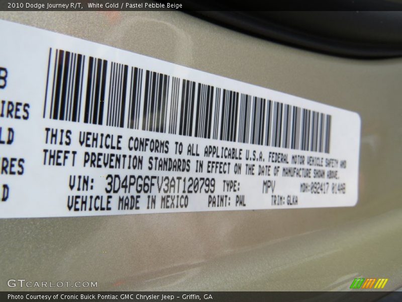 White Gold / Pastel Pebble Beige 2010 Dodge Journey R/T
