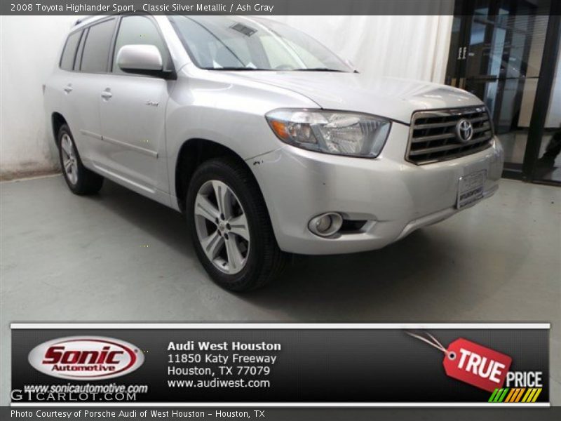 Classic Silver Metallic / Ash Gray 2008 Toyota Highlander Sport