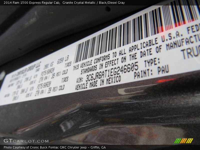 Granite Crystal Metallic / Black/Diesel Gray 2014 Ram 1500 Express Regular Cab