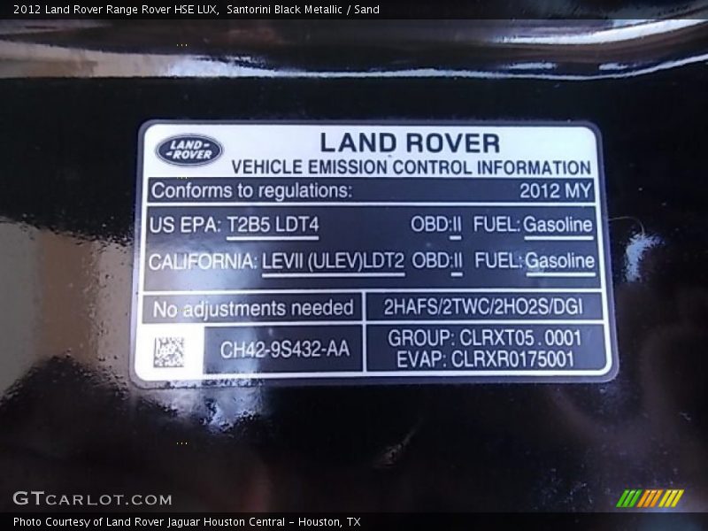 Santorini Black Metallic / Sand 2012 Land Rover Range Rover HSE LUX