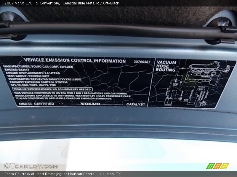 Celestial Blue Metallic / Off-Black 2007 Volvo C70 T5 Convertible