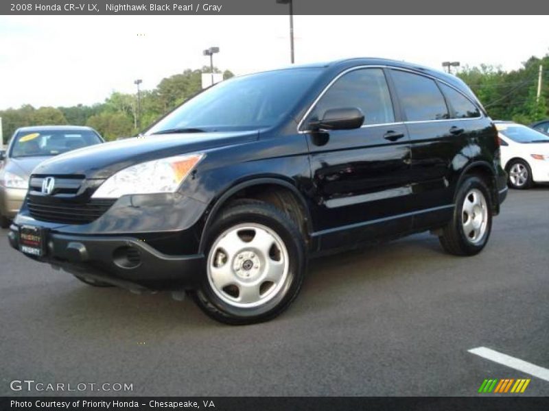 Nighthawk Black Pearl / Gray 2008 Honda CR-V LX